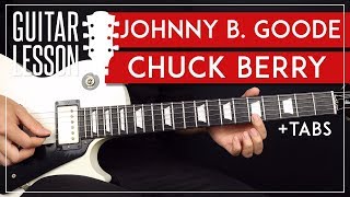 Johnny B Goode Guitar Lesson 🎸 Chuck Berry Blues Guitar Tutorial |Solo + TAB|
