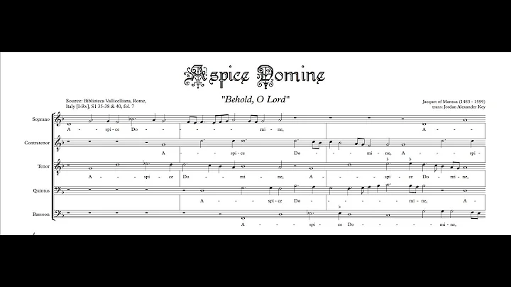 Jacquet of Mantua (1483 - 1559): motet a5, "Aspice Domine"