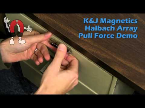 K&J Magnetics - Halbach Array Pull Force Demo