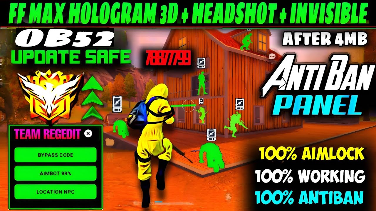 FF Max + FF GLOBAL 3D Hologram Config File | OB52 Free Fire Enemy Location Hack | Free Fire panel ||