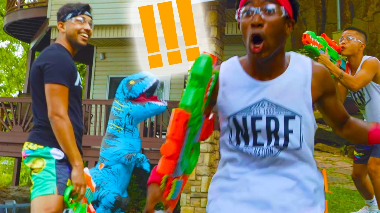 NERF Battle | Nerf Dinosaur Battle | NERF House Showdown | NERF Battle Royale