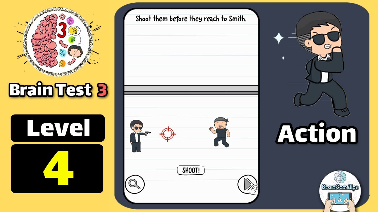 Brain Test 3: Tricky Quests - Agent Smith Action Level 4 Walkthrogh Answer