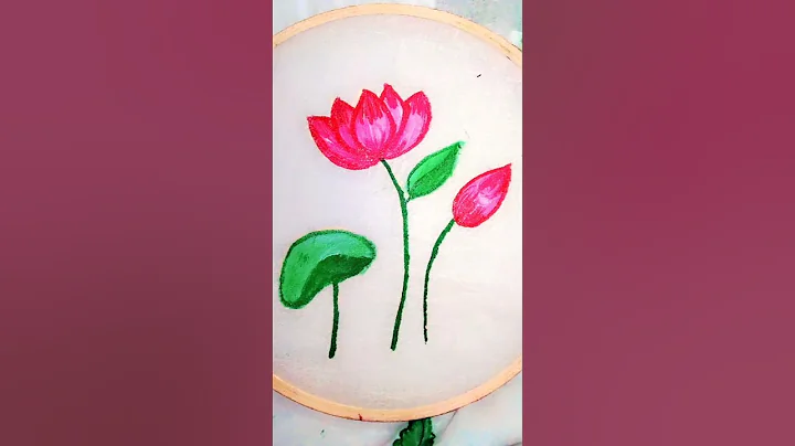 trending lotus flower drawing fabric painting #fabricpainting #clothpainting #vairal #trending