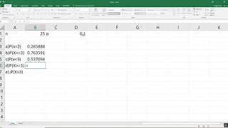 How to use excel to calcuate probability for Binomial Distribution