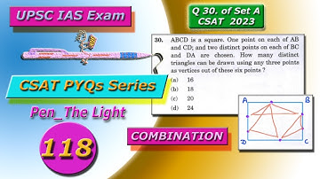 ABCD is a square. One point on each of AB and CD | CSAT PYQs Series | Pen_TheLight
