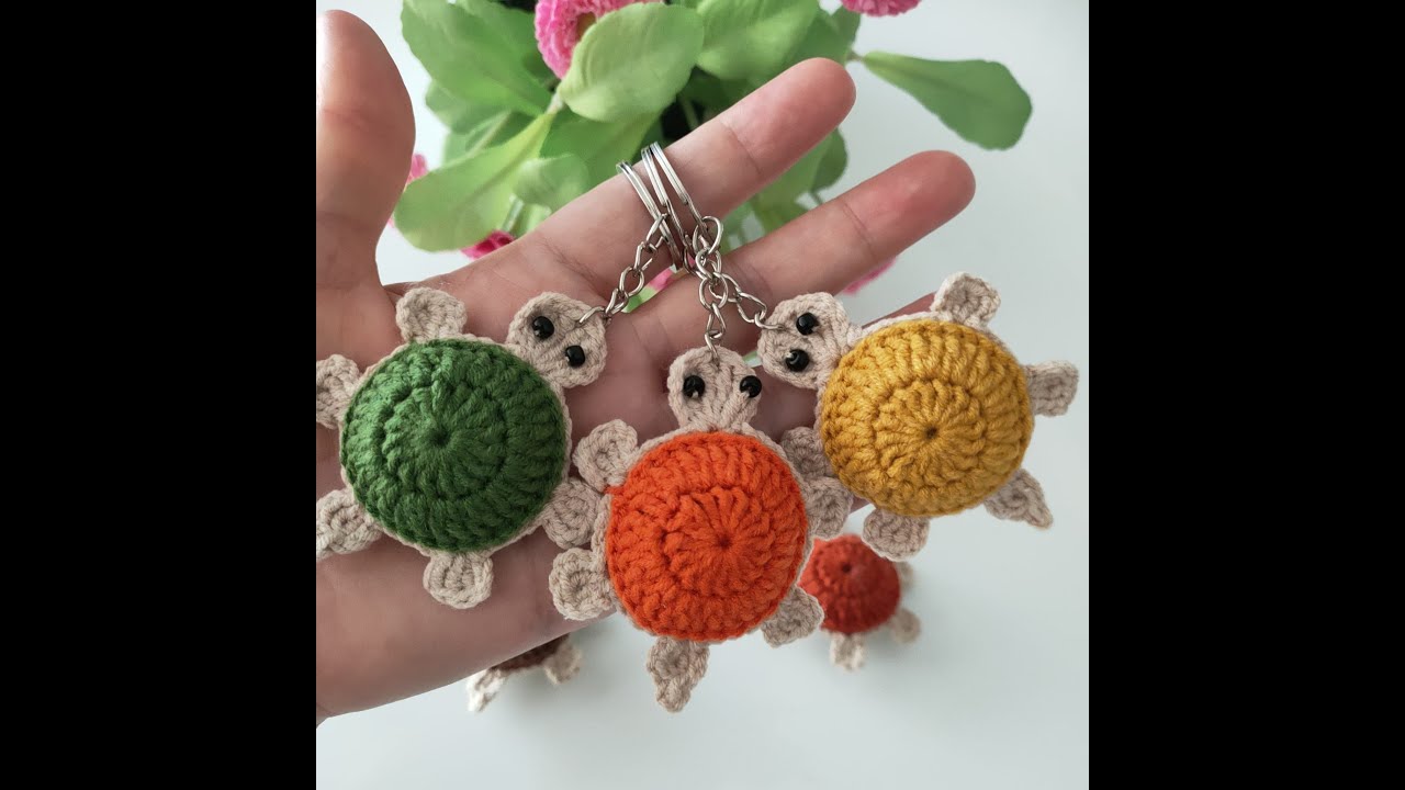 Sevimli kaplumbağa anahtarlık yapımı🐢🐢#keychain#crochet