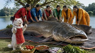 Mega Catfish Cooking In Village