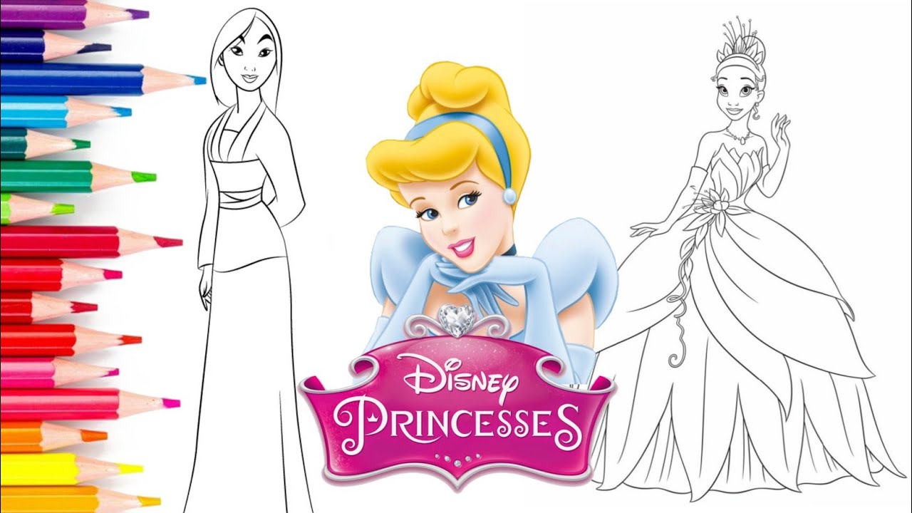 Coloring Disney Princess | Disney Princess Coloring Pages - YouTube