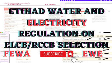 FEWA Regulation on RCCB | ELCB Selection according to FEWA