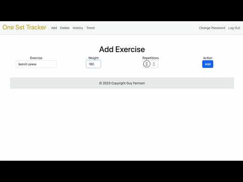 CS50x Project -- One Set Tracker