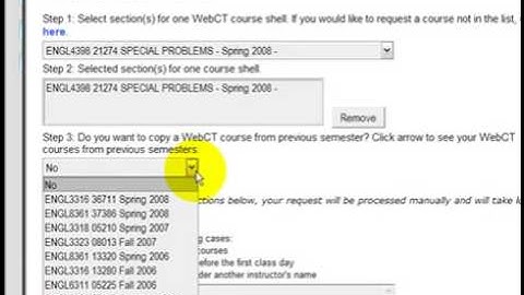 WebCT Course Request