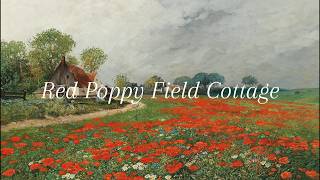 4K Red Poppy Field Cottage | 2 Hours Silent Art for TV | Oil Painting Screensaver screenshot 4