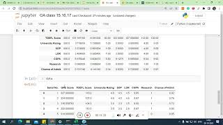 17 linear regression for  Prediction of admission with GRE score (python)