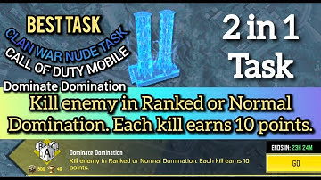 Kill enemy in Ranked or Normal Domination. Each kill earns 10 points. Call Of Duty Mobile