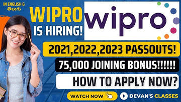 #wipro #jobs Wipro Hiring 2023, 2022, 2021 Batch | WIPRO WILP 2023 | Wipro Off Campus Hiring | DC