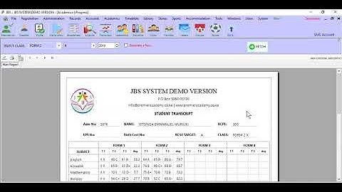 JBS | Generate Transcripts | SCHOOL MANAGEMENT SYSTEM