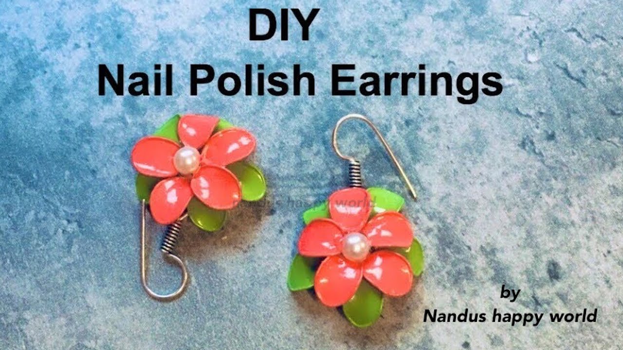 Nail polish Earrings/DIY nail polish earrings/Nail polish earrings tutorial YouTube