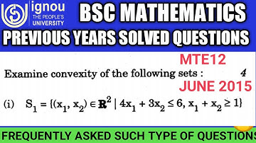 Bsc Mathematics | IGNOU | MTE12 | Previous years Solved questions | Convexity of a set