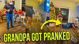 A Grandpa Was Playing a VR Game and Got Tricked Causing Him to Fall