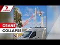 Workers run for their lives as crane collapses on building site in Melbourne&rsquo;s west | 7NEWS