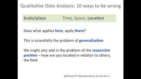 Qualitative Analysis 4: 10 ways to be wrong