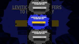 3 facts about Leviticus 20:13