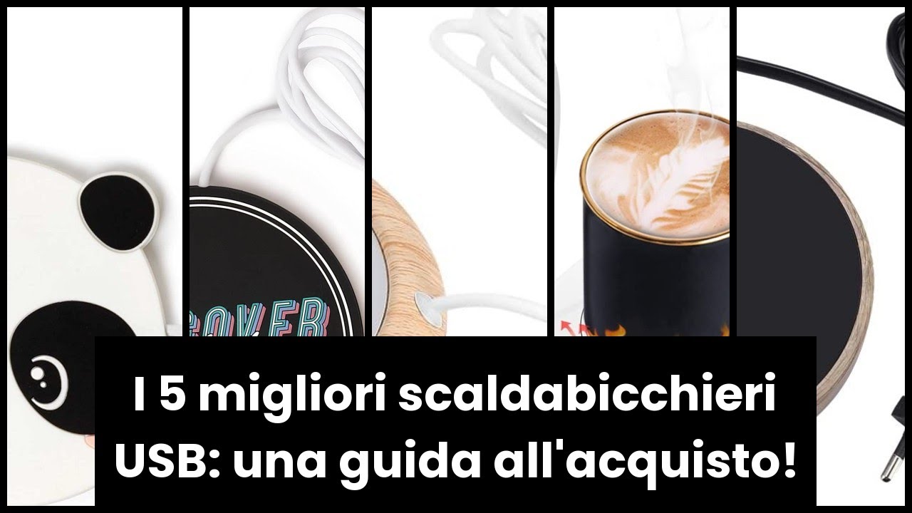 Scaldabicchieri USB A Sensore Di Gravità | 55 °C Termostatico | Vetro Temperato | Spegnimento Automatico | Bianco