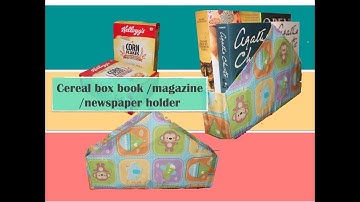 Upcycled book holder - DIY Magazine holder/book holder from cereal box