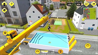 Crane Truck Lifting Swimming Pool - Construction Simulator 2014 gameplay screenshot 2