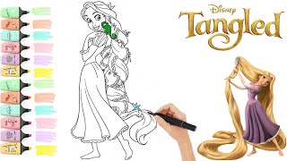 Disney Tangled Rapunzel Coloring Page | Coloring video for kids #coloring #disneytangled #rapunzel