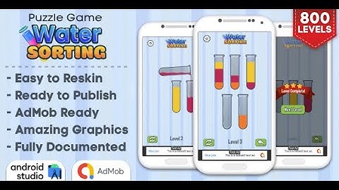 Water Sorting - Puzzle Game Android Studio Project with AdMob Ads + Ready to Publish