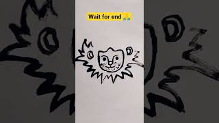 how to draw lion ? with letter U.#shorts #viral #trending