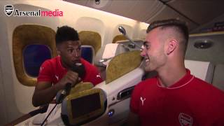 Alex Oxlade-Chamberlain and Calum Chambers' plane banter