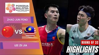 Zhao Jun Peng (CHN) vs Lee Zii Jia (MAS) - R32 | Malaysia Masters 2024