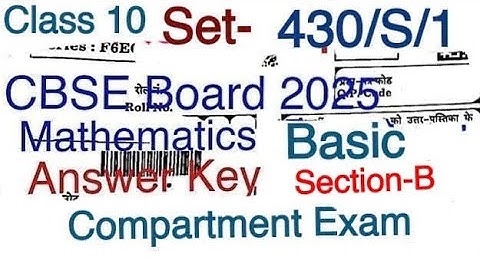 Class10th CBSE Board Compartment Exam 2025 Mathematics(Basic) Detailed/ Answer Key with tips/tricks