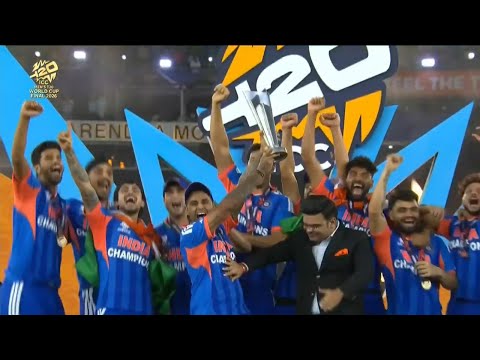 India T20 World Cup Final Trophy Winning Ceremony Original Clip