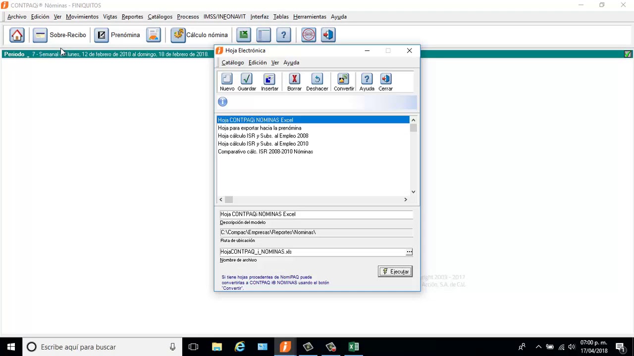 Usando La Hoja Electronica Para Crear Un Reporte De Contpaqi Nominas Youtube