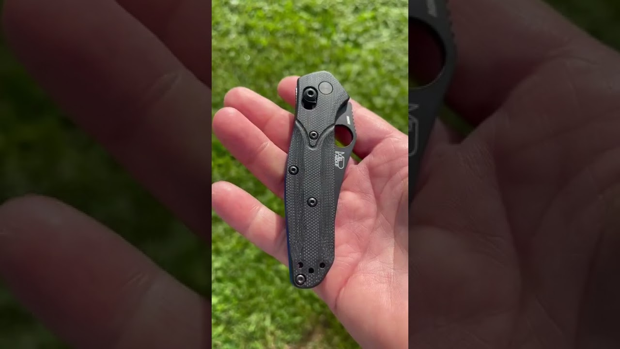 Benchmade 945 with custom fitted mini grip blade
