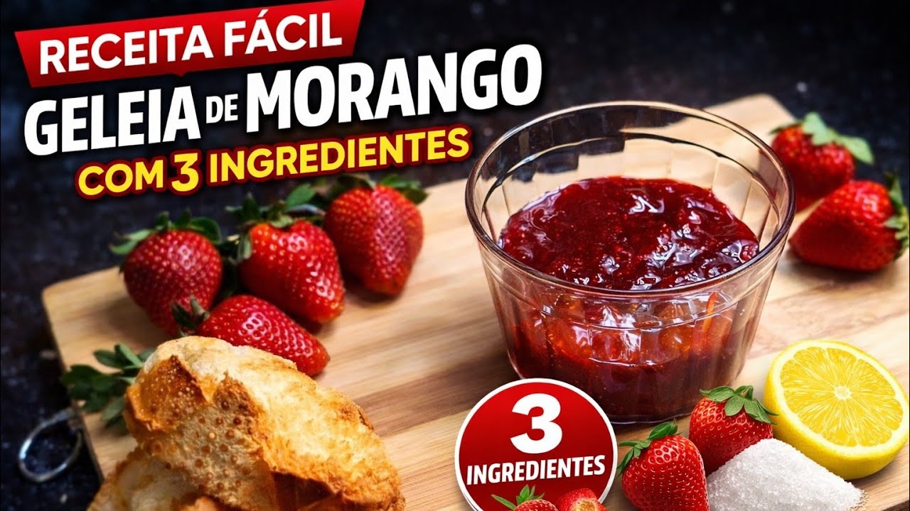 Geleia de Morango Caseira Fácil | Só 3 Ingredientes🍓