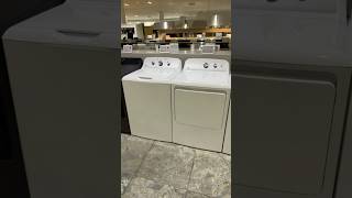 GE General Electric top load washer and gas dryer white