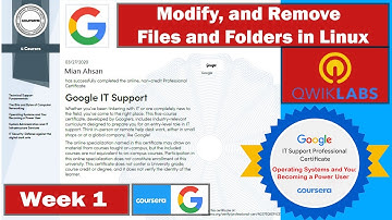 Create, Modify, and Remove Files and Folders in Linux, Week 1| Qwiklab Solved | Google IT Support ✔