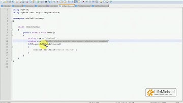 C# Regex.IsMatch() Simple Demo