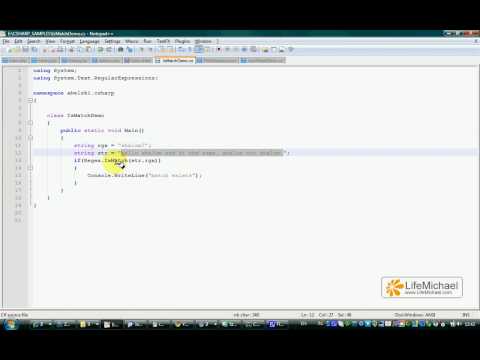C# Regex.IsMatch() Simple Demo