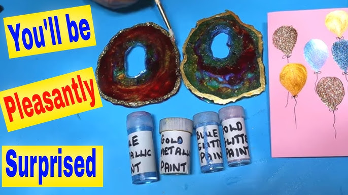 how to make normal acrylic paint into glitter acrylic paint beginner  technique 