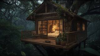 You’ll Fall Asleep in Minutes 🌧️ Cozy Rain in Forest Treehouse (ASMR Night Sounds)