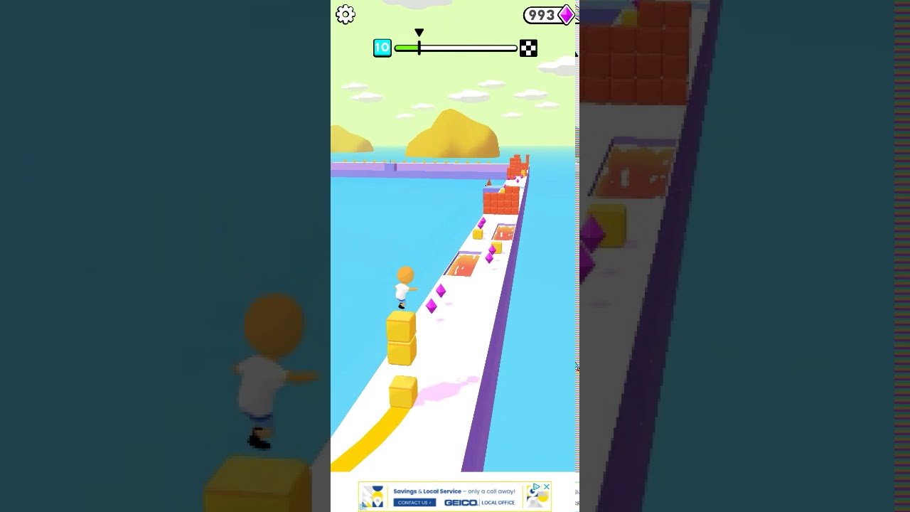 Playing cube surfer with song.