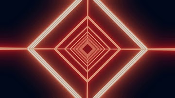 Abstract Tunnel Motion Background, Square Red Orange Neon Background Video | Free Stock Footage