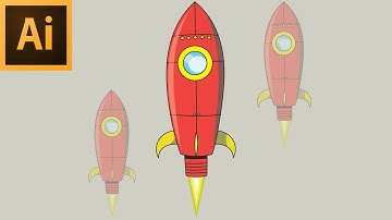 How To Create Rocket in illustrator ,vector art ,illustration Adobe Illustrator cc Tutorial