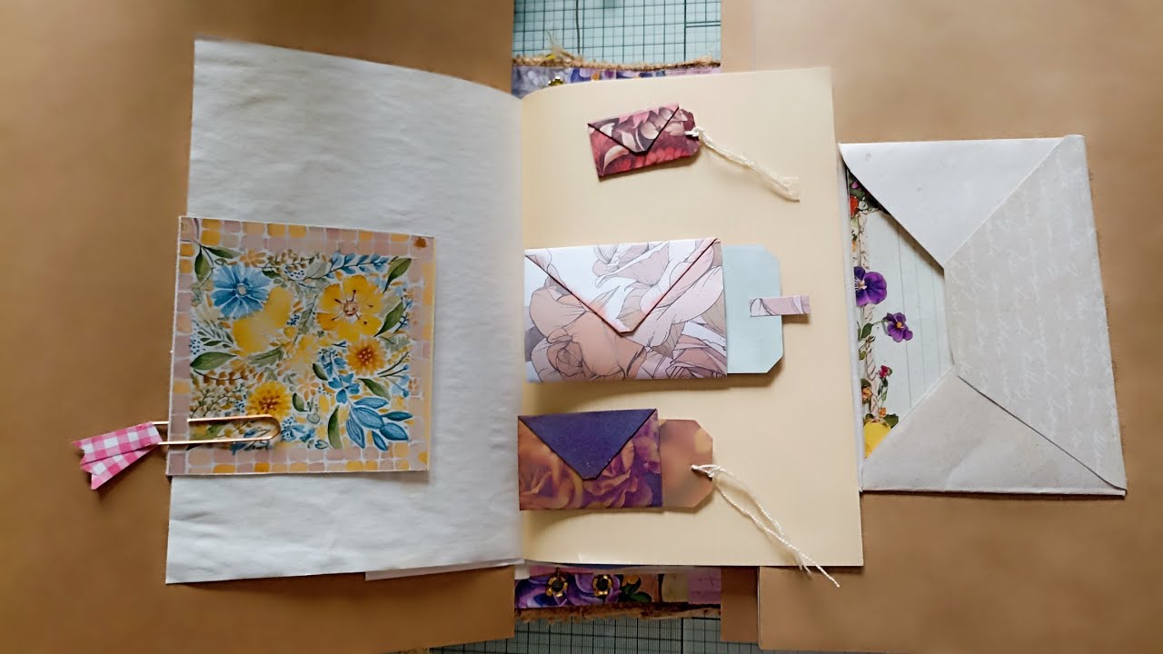 INTÉGRER DES ENVELOPPES  et POCHETTES dans VOS ALBUMS ou JUNKJOURNAL 