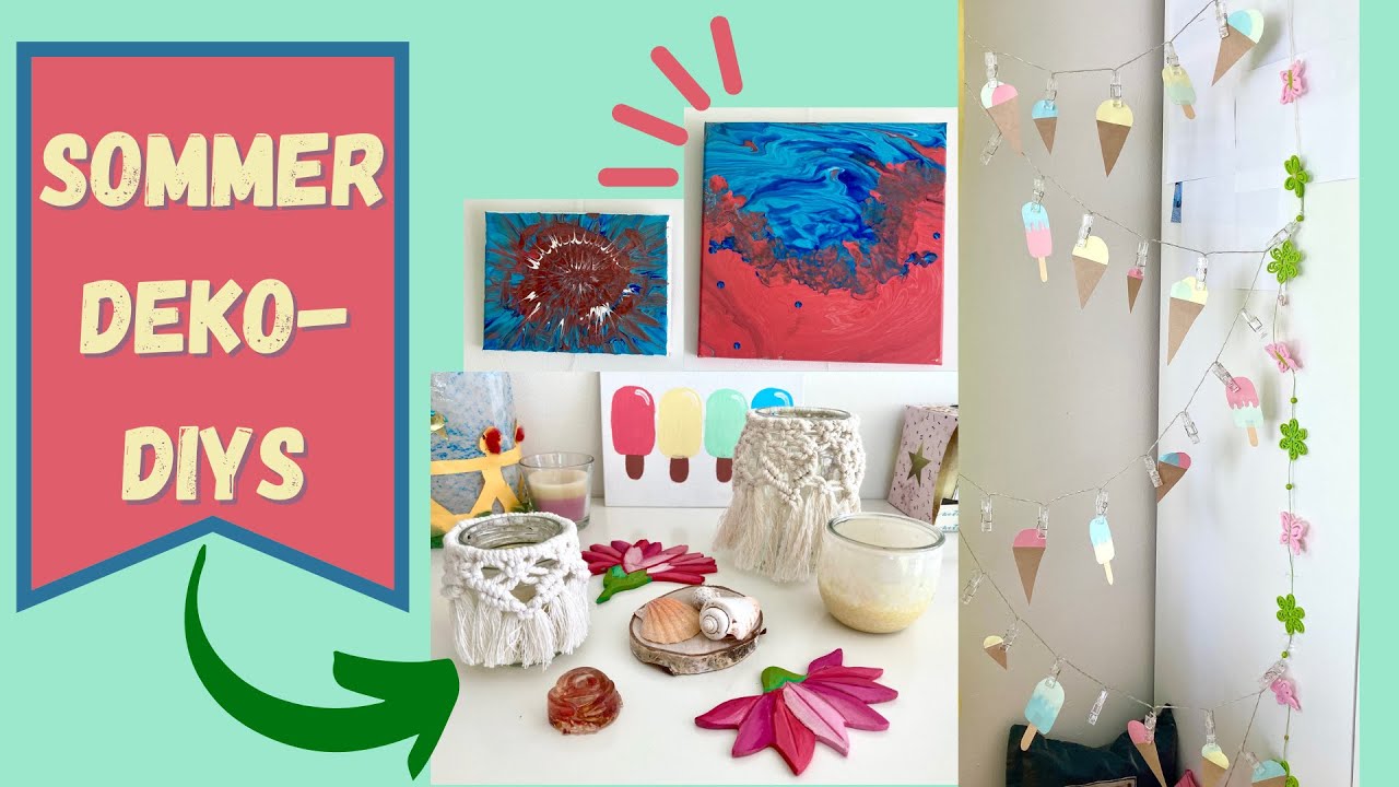 SOMMERDEKO + DIY 2022 🍨☀ / Einfache Sommer Deko Ideen / diys / Sommer 2022 / 2022 / Creative FIDI